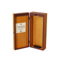 DS Natural solid wood wine box with branding on lid wooden wine box